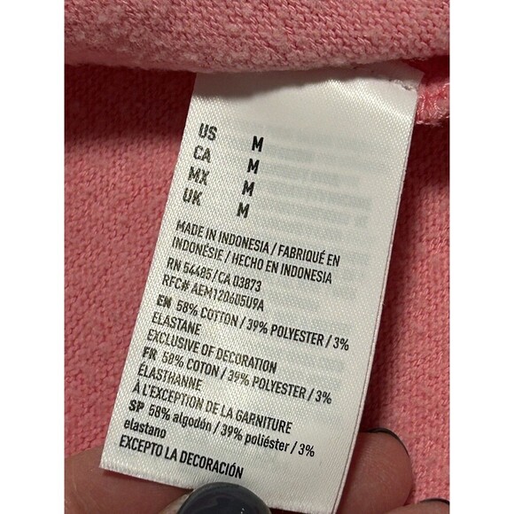 AMERICAN EAGLE Pink Hoodie Sweatshirt Medium - Picture 6 of 8